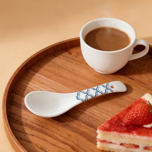 ☕ ช้อนชงกาแฟเซรามิก 🍰 เหมาะสำหรับกาแฟ ชา ขนม ของหวาน 📦เรทส่ง 25 ชิ้น 